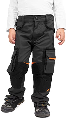 ACE Pantalon Cargo Junior pour Enfants - Pantalon de Travail pour garçons et Filles - Nombreuses Poches, Ceinture Stretch et Cordon élastique - 158/164 Cover