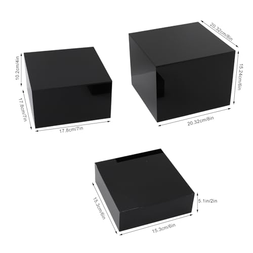 Acrylic Cubic Risers, Acrylic Display Stand for Dessert Table, Buffet Tables Food Showcase Acrylic Cube Stand Risers Plastic Square Containers for Collectibles Wedding Party