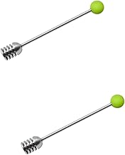 NOLITOY 2 Pçs Colher De Mel Mini Jarra Colher De Aço Inoxidável Varinha De Café Misturador De Mel Para Chá Varinha De Mel Transparente Bastão De Agitação De Aço Inoxidável Aço Inoxidável