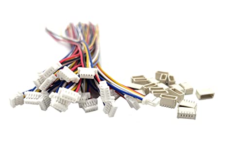 20 Pairs Mini Micro 5 Pin JST SH 1.0mm Cable Connector, JST SH 1.0mm Pitch 5 Pin Male Female Connector Plug with 150mm 26AWG Wires Cables, for LED Strips Lights, RC Toys, Batteries