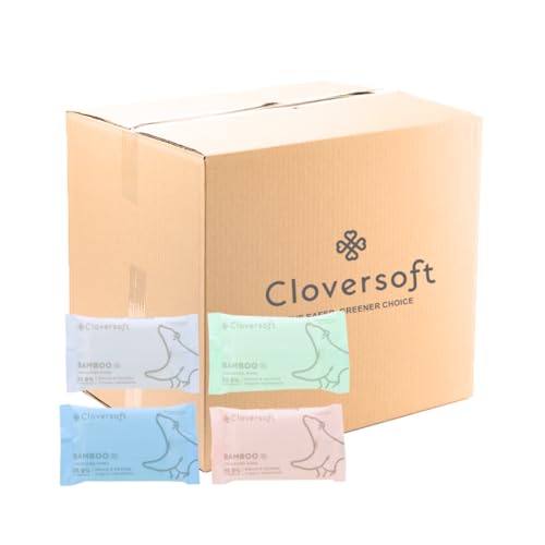 [20 Packs] Cloversoft Plant-Based Unbleached Bamboo 99.9% Antibacterial Organic Wet Wipes Box 20 Packs X 8 Sheets