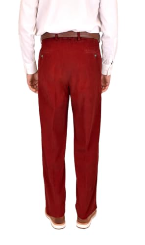 Men's Velvet Pants Regular Fit Flat Front Straight Leg Solid Color Dress Pants for Business3