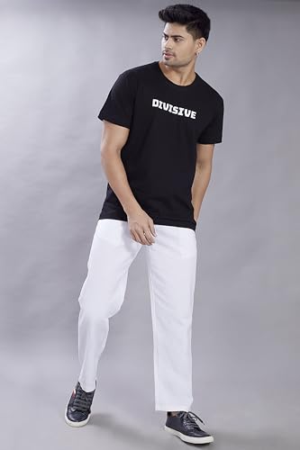 Image of DIVISIVE Men's Relaxed Fit Front Pleated Cotton Linen Blend Trousers