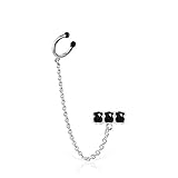 Earcuff de plata de primera ley de Ø 0,9 cm y ónix de 0,2 cm