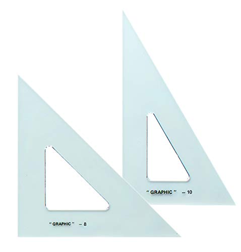 ALVIN - Transparent Triangle Set, Economical Drafting Tool, Multipurpose for Design, Engineering, and Architecture, Great for Machining and Woodworking - Set of 2-8" and 10" Triangles