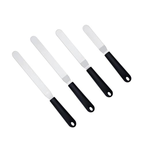 MUCKLILY 4Pcs Icing Spatula Angled Cake Decorating Tool with Ergonomic Plastic Handle for Jam and Spreading Versatile Baking Utensils for Home and Bakery Use