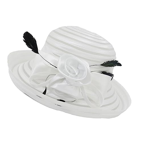 Chapeau élégant tulle pour femmes en blanc raffiné style haute couture pour fête