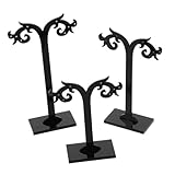 DOITOOL 6 Piezas Soporte de Pendientes Acrílico Negro con Forma de Cuerno de Cabra para Exhibición y Organización de Joyas para Tiendas Fotografía y Uso Baño