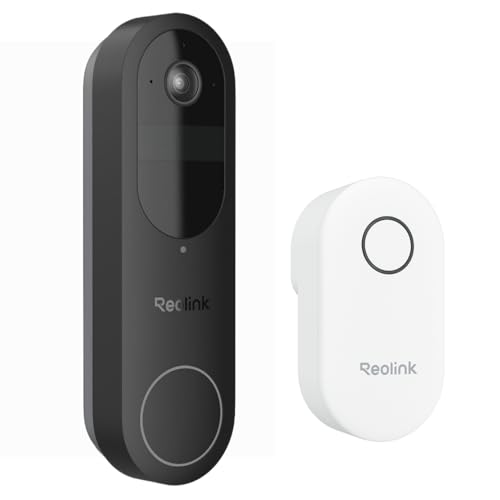 REOLINK Video Doorbell Camera with Chime, 1:1 Head-to-Toe View, 2.4/5 GHz WiFi, Person/Vehicle/Package Detection, No Monthly Fees