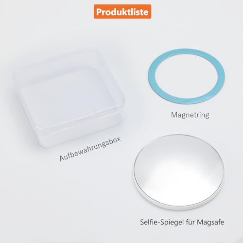 VRIG Espelho magnético de selfie de 5,6 cm para câmera traseira, espelho convexo fino para celular p