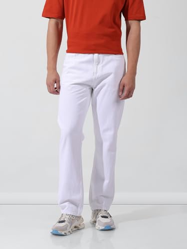 Image of The Indian Garage Co Men Vintage Straight Fit Solid Mid-Rise Jeans