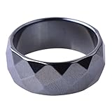 Ciieeo Anillo en Cumpleaños o Aniversario Multifacético de Meteorito para Hombre Superficie Ancha y Cómoda, Diseño Único y Elegante Adecuado para Obsequio