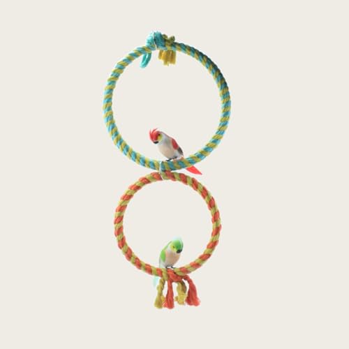 Image of Large Parrot Toys,Bird Rope Swing Colorful Perch Climbing Toy，Bird Cage Chewing Toys Cage Accessories，Parrot Swing Hanging Toy Parakeet Budgie Conures Quaker Parrots Cage Hammock Swing Toy（3pcs