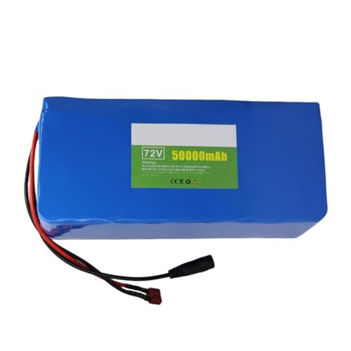 72V 50AH E-Bike Lithium-Ion Battery, Waterproof for 1000W Motor Electric Bicycle Scooter with BMS and Charger Abrasion-Resist