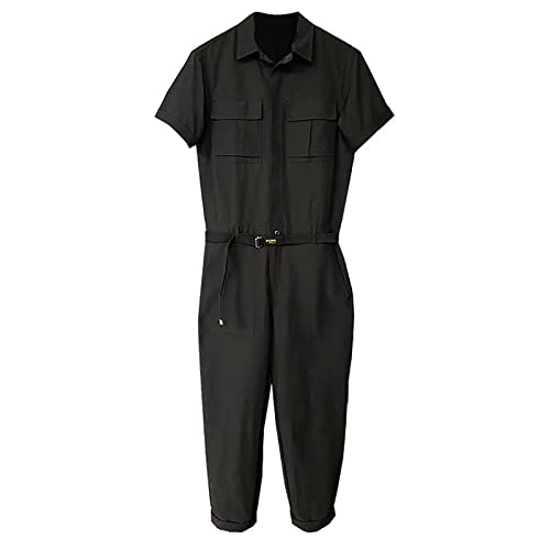 Pijama mono de trabajo para hombre estilo deportivo de manga larga con solapa