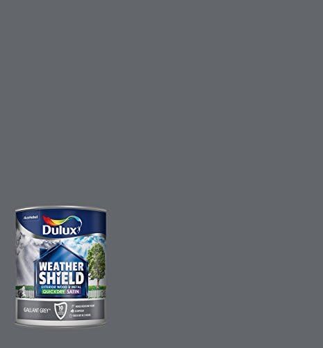 Dulux Weather Shield Quick Dry Satin Paint, 750 ml - Gallant Grey by Dulux