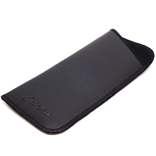 Image of Calabria Mens Slim Half-Clip Case in Black or Brown (Black (No-Clip))