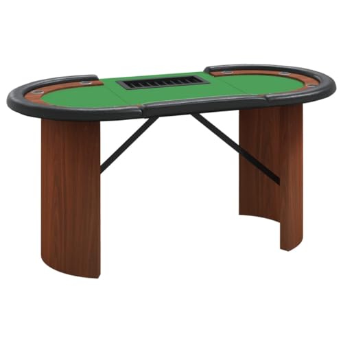LXYZWRW Furniture Select-10 Spieler Pokertisch mit Chipablage grün 160x80x75cm – Bild 3