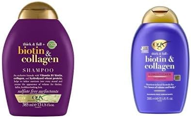 OGX Shampoo Thick & Full Biotin & Collagen 385ML + Thick & Full& Biotin Collagen Conditioner 385ml