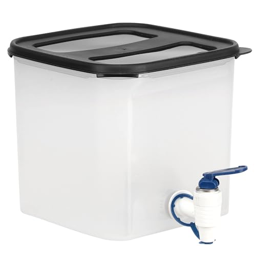 Image of Cutting EDGE 4.5 Liters Plastic Dispenser Jar with Tap,Water Pitcher for Juice,Drinks & Beverages at Home & Kitchen,Picnic,Office,Square Shape Container & Wide Mouth Allow Easy Filling (Black Lid)