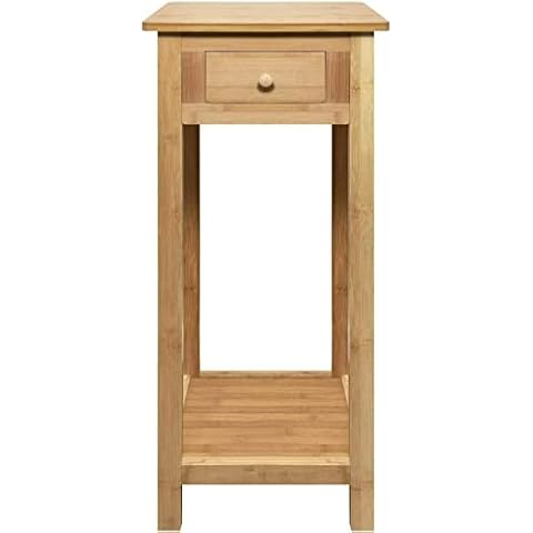 FEFE® Bamboo Tall Side Table with Drawer Cover