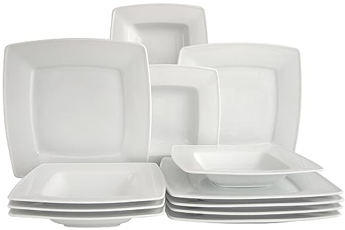 CreaTable, 12208, Serie Victoria weiss, 12-teiliges Geschirrset für 6...