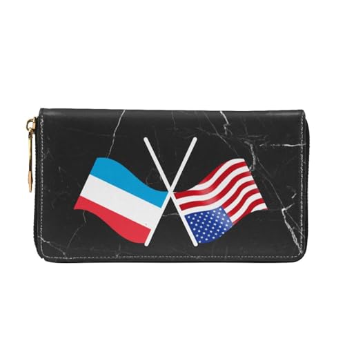 American And Luxembourg Flag Wallet Card Bag3