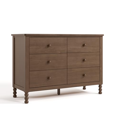 Storkcraft Rio 6 Drawer Dresser (Hazelnut) GREENGUARD Gold Certified Wood Dresser for Bedroom Kids & Nursery Storage Chest Safety Interlocking Drawers Pre-Installed Tracks Kids Chest
