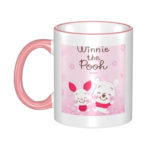 くまのプーさん (2) マグカップ 保温・保冷 電子レンジ対応 コーヒーカップ 陶器 セラミック 耐高温 軽量 個性人気 誕生日プレゼント大容量 Pink