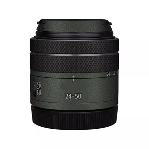 RF 24-50 4.5-6.3 レンズキャップスキン 傷防止 カメラステッカー に適合する Canon RF 24-50mm F4.5-6.3 保護ラップフィルムプロテクターデカール(レザーグリーン)