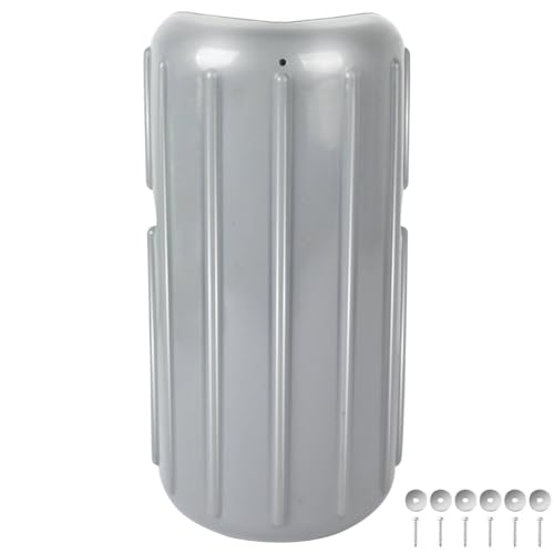 ORLANG 8in X 16in Corner Dock Bumper Fender, Inflatable Dock Protection for Docking, Marine Dock Fender Bumper with Stainless Steel Mounting Hardware - Grey