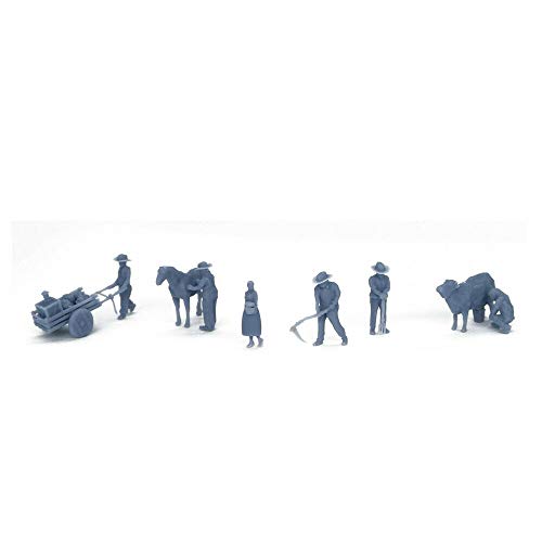 Outland Models Paisaje ferroviario País Granjero Campesino Figura Set Calibre HO 1:87