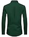 Alimens & Gentle Mens Dark Green Dress Shirt Regular Fit Stretch Stain Shield Long Sleeve Prom Wedding Button Down Shirts,Dark Green,Medium