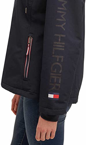 Tommy Hilfiger Jaqueta feminina pesada com capuz softshell, Azul-marinho, XG