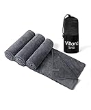 Villand Microfiber Sport Towels, Fast Drying Super Absorbent Multi-Purpose Gym Sweat Towel, 3 Pack 20 x 32 Inch with Carry Bag (Dark Gray)