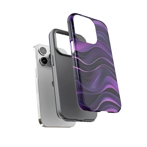 Coque rigide iPhone 14 Pro motif vague violette pour protéger sans rayer - 3