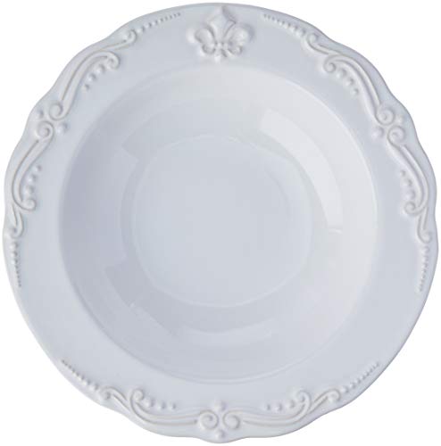Porto Brasil Conjunto Com 6 Pratos Fundo Flor De Lis Branco
