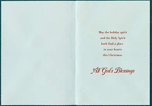 Designer Greetings White Candle, Pine Cone and Branches : Love and Light Religious Christmas Card for Son and Daughter-in-Law