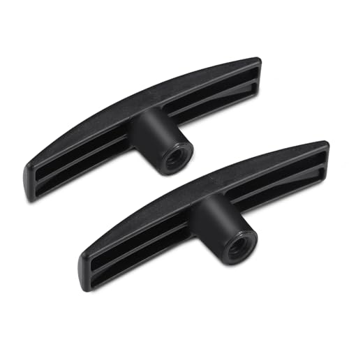 Image of 2PCS RV Waste Water Valve Handles, Water Tank Handles Replacement, Plastic T Handle, RV Camper Waste Valve Handle Compatible with 1 1 /2 inch and 3 inch Gate Valves (Black)