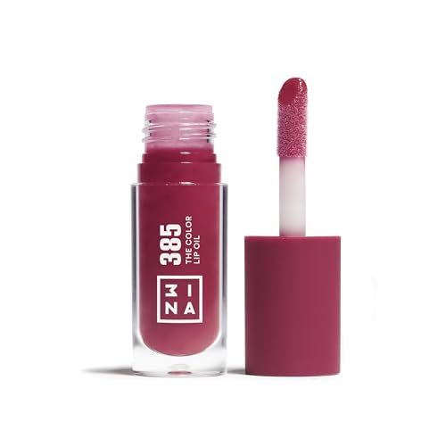 3INA MAKEUP - The Color Lip Oil 385 - Rojo Frambuesa - Bálsamo de Labios con 24h de Hidratación & Ácido Hialurónico - Efecto Brillante y Voluminizador - Brillo de Labios - Vegan - Cruelty Free