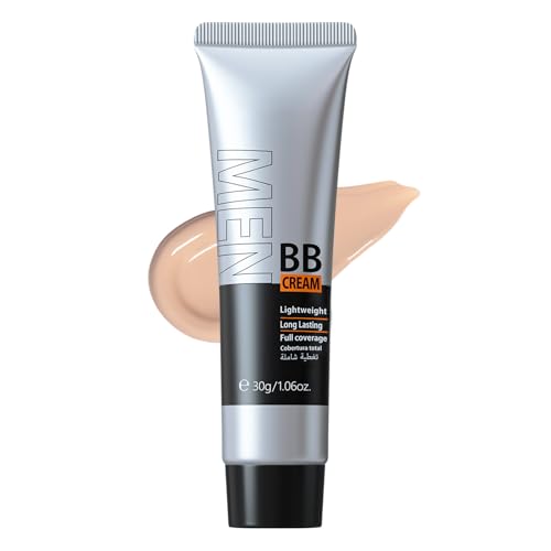 BB Cream Männer, Hydratisierend Foundation Farbkorrektor für Makelloses Makeup, Feuchtigkeitsspendend Full Coverage Concealer, Wasserfest & Langlebig Tinted Moisturiser für Natürlichen Hautton Man