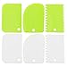 6 Pcs Grattoir à Pâte en Plastique, Grattoir à Pâtisserie Souples Coupe-pâte pour Cuisine Gâteau Crêpes (Vert+Blanc)