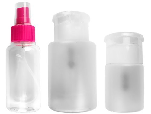 3PC makeup remover pump dispenser & spray bottle