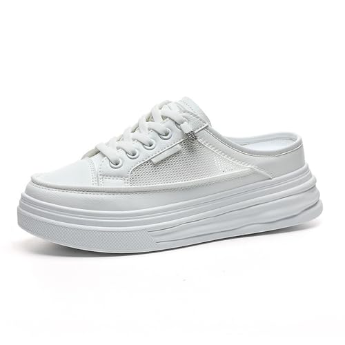 Women's Slip On Platform Sneakers Wedge Slide Mules Soft Sole Comfortable Breathable Mesh Shoes