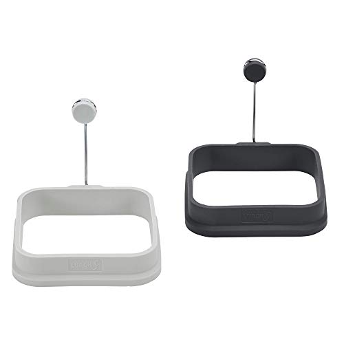 Lurch 70273   Juego de 2 moldes cuadrados para huevos, 100% silicona platino, sin bisfenol A, color gris claro
