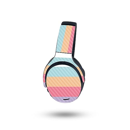 Image of MightySkins Carbon Fiber Skin Compatible with Skullcandy Crusher ANC 2 - Peaches and Cream | Protective, Durable Textured Carbon Fiber Finish | Easy to Apply