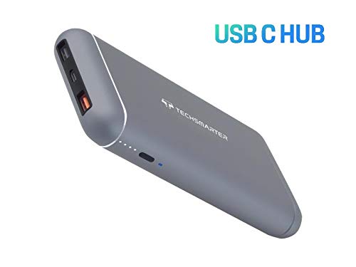 Techsmarter 20,100mAh 60W Power Delivery Hybrid Laptop Power Bank and USB-C Hub. Portable Charger Compatible with iPhone, iPad Pro, MacBook Air/Pro, Samsung Galaxy, Chromebook, LG, Motorola, Android