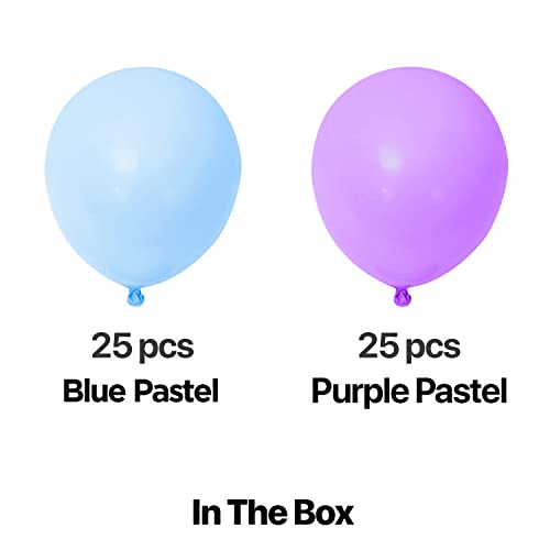 Image of ITAF Blue & Purple Pastel Balloons For Birthday /Anniversary /Engagement /Wedding /Baby Shower /Farewell /Any Special Event Theme Party Decoration - Pack of 50