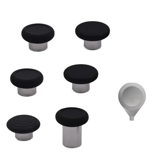 7Pcs Elite 2 Controller Thumbsticks Replacement for Xbox One Elite 2 Controller, Analog Thumbsticks Cover Set Included 1 Tall, 1 Wide Dome, 2 Standard, 2 Classic for Xbox One Elite Series 2 （Black）