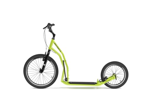 YEDOO Mula Y40 Tretroller - Kickscooter für Erwachsene mit Luftreifen 20/16 und Tragfähigkeit bis zu 150 kg. Scooter Roller mit Ständer und abnehmbarem, rutschfestem Trittbrett, Dogscooter. Grün